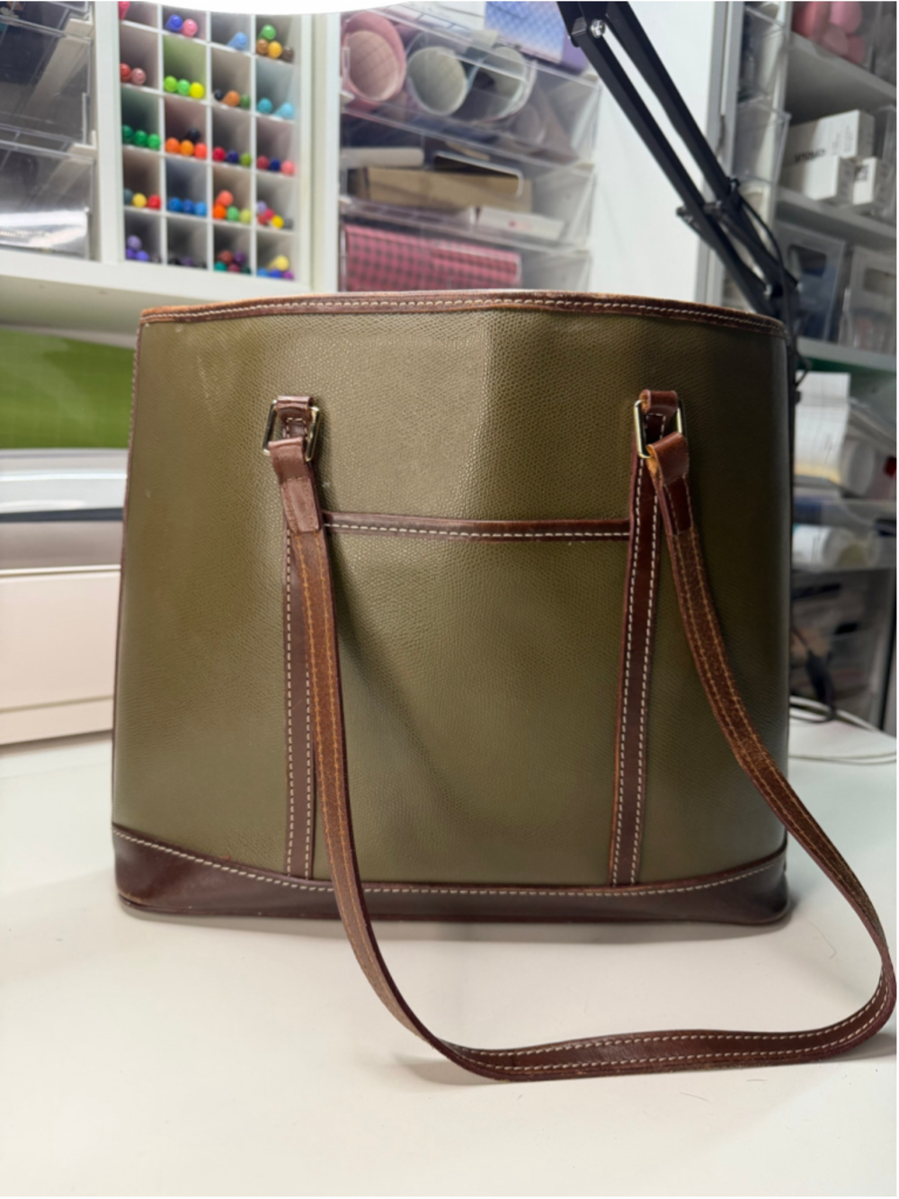 Women's Dooney & Bourke Handbag One Size Olive and Brown - Picture 9 of 13